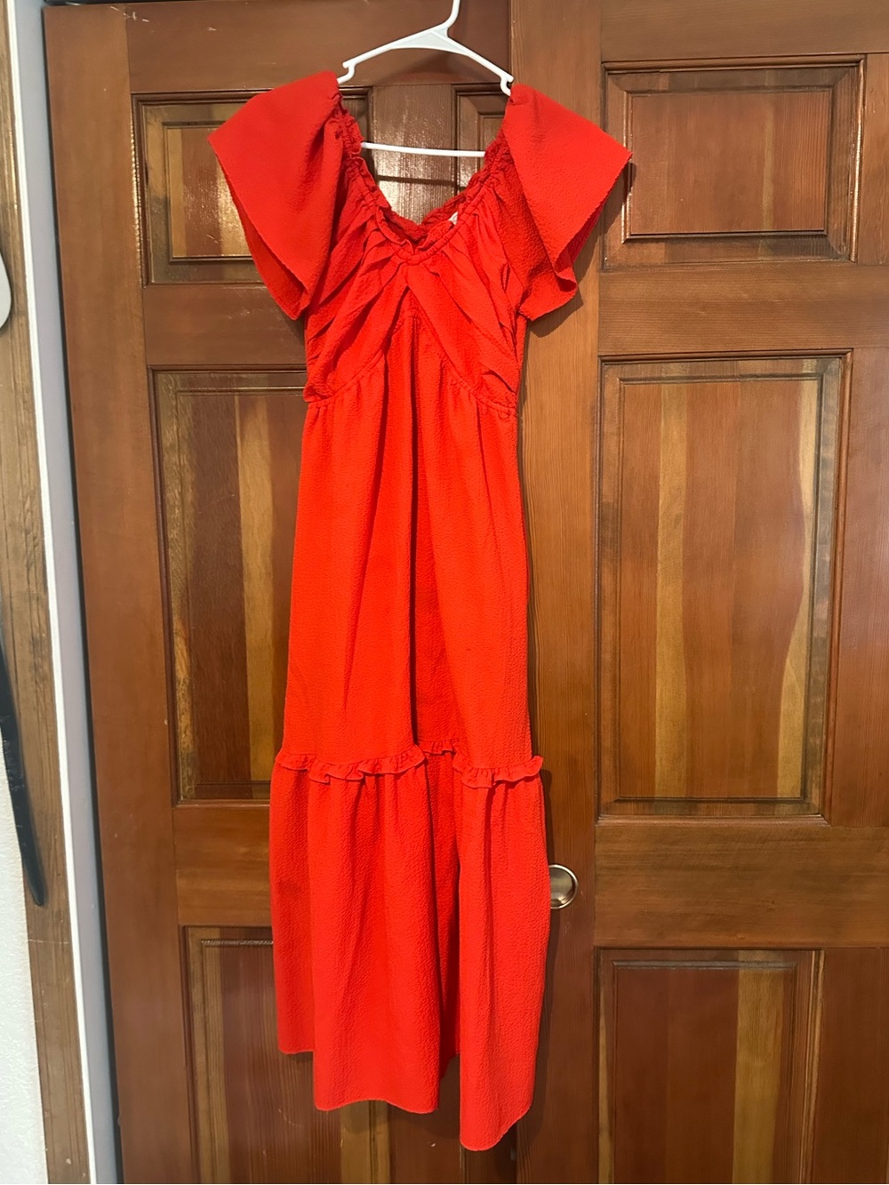 Old Navy Bright Red Flutter-Sleeve Maxi Dress